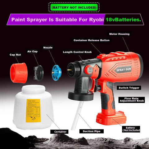 Heavy Duty HVLP Electric Paint Sprayer Cranks Out Dang Smooth Durable Coatings For Deck Repair Wall Touch Ups And Furniture Restoration With Zero Hassle Super Quick Setup components, including spray gun and container.
