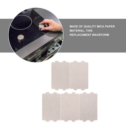 7 Piece Microwave Waveguide Mica Sheets Heat Resistant Insulation Plates shown with DIY installation guide