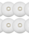 Alt Tag: Inline Skate Wheels 76mm White Replacement Wheels for Indoor Outdoor Use with High Speed Bearings, 8-pack