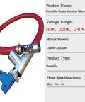 Grain Suction And Pumping Machine For Home Or Farm Use With Flexible Hose And Adjustable Dual Hoops Easy One Button Operation
