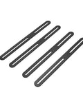Adjustable Flat Mending Plate Set 4 Pack Stainless Steel Slotted Furniture Repair Brackets for wood shelves tables chairs black