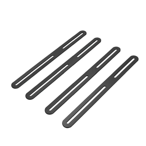 Adjustable Flat Mending Plate Set 4 Pack Stainless Steel Slotted Furniture Repair Brackets for wood shelves tables chairs black