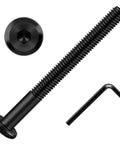 20 Piece M6 70mm Flat Head Socket Cap Screws For Furniture Carbon Steel Black Oxide Partial Thread Hex Key Included