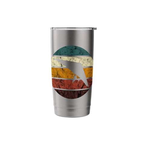 Hang Gliding Retro Flying Vintage Hang Glider Stainless Steel Insulated Tumbler with colorful stripes for sky riders