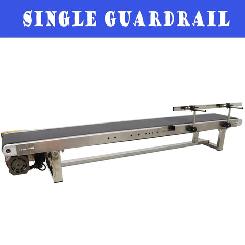Flat Belt Conveyor With PVC Belt For Benchtop Use Transport Conveyor With Single Guardrail Stainless Steel Frames