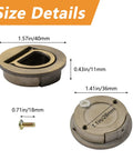 Size details of Round Pull Ring Embedded Handle Set For Cabinets Wardrobes And Drawers Hidden Invisible Pull Handles In Bronze Finish