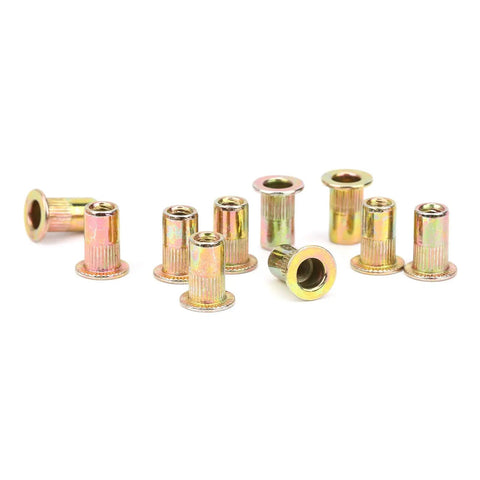 200 Piece Zinc Colored M3 Rivet Nut Fastener Kit With Threaded Inserts For Metal Panels And Pipes Galvanized Finish For Oxidation Resistance And Durable Heavy Duty Hardware Fittings For DIY Projects, M3 carbon steel