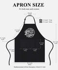 I'll Be In My Office Garden Lover Apron For Women And Men, adjustable black apron with size dimensions and pocket details