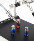 Third Hand Soldering Station with 3X LED Magnifying Lamp Magnetic PCB Clamp and flexible arms for hands-free PCB work.