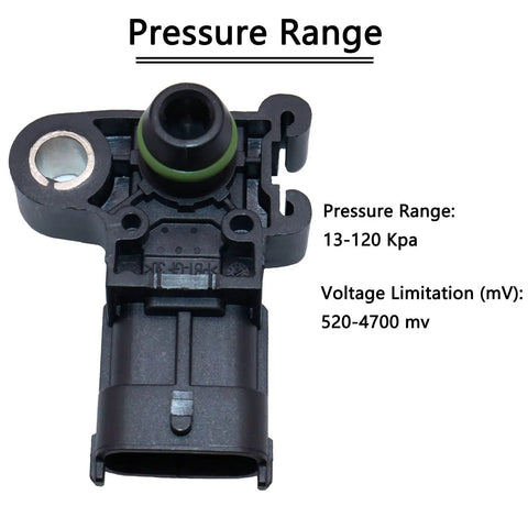 Chevy Buick GMC Cadillac MAP Sensor Replacement For GM Cars High Precision Manifold Absolute Pressure Sensor Boost Your Chevy Ride With Impala Malibu Cruze Cobalt Caprice Corvette Volt Silverado CTS XTS And More, black plastic