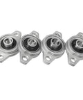 Set of four pillow block bearings, 3/8 in ID, zinc alloy housing, flange-mounted, self-aligning