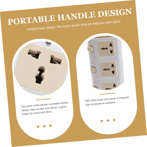 Heavy Hitter Power Strip With Quick Juice USB Ports And No Hassle Surge Guard For Your Home Office Setup, featuring portable handle design.