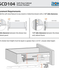 Diagram for 2 Pack Soft Close Drawer Dampers For Wood Drawers, Fits Face Frame And Frameless Cabinets, SCD104W
