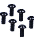Six Piece Grade Five Titanium Disc Brake Rotor Bolts M5x10mm Torx T25 Head shown in black finish for Shimano and Sram rotors.