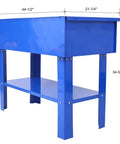 40 Gallon Heavy Duty Parts Washer Equipped With 24 Gallon Solvent Reservoir And High Flow 5 GPM Pump Designed For Grease Busting Auto Part Washing In Rugged Steel Workshop Gear side view with dimensions