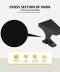 Cross-section view of Black Square Cabinet Knobs 20 Pack 1.1 Inch Zinc Alloy Dresser And Kitchen Cabinet Hardware Heavy Duty Durable Flat Black Finish Easy Mount Pull Handles