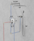 10 Inch Rain Shower Head System With Handheld Spray, High Pressure Wall Mounted Brushed Nickel Shower Valve Set installation
