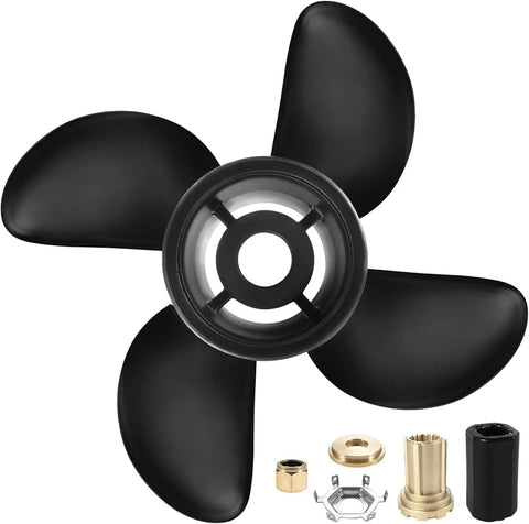 14X21 4-Blade Aluminum Boat Propeller 15 Spline RH For Mercury Outboard 135-300 HP Mercruiser Alpha One OEM 48-8M0084496 Hub Kit Included Vacuum Cast Finish For Smooth Acceleration And Beastly Reliability.