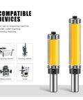 Premium 1 Pc 12Mm Shank Pattern Router Bit With Dual Top Bottom Bearings For Smooth Guided Trim On Wood Carving And DIY Projects, compatible with various machines.
