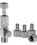 Quick Release Connect Kit With Adjustable Valve And Spring Lock For Easy Tool Swaps Between Air Compressors And Spray Guns fittings