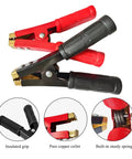 Heavy Duty Insulated Alligator Clips For Battery Jumper Cables High Amp Crocodile Clamps with copper jaws and insulated grips.