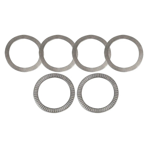 Coilover Thrust Washer Mount Kit With Needle Roller Bearings And Washers 2.5 Inch ID 6 Piece Set displayed on white