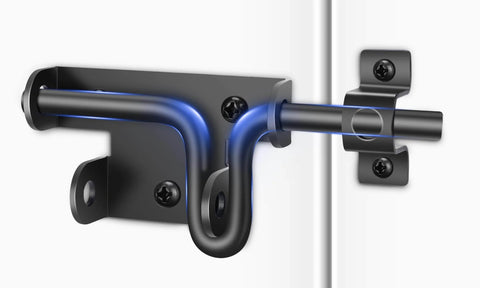 Beefy Heavy Duty Sliding Bolt Gate Latch For Wooden Fence Yard Fence Shed Door Barn Door Left Or Right Hand Install With Padlock Hole Black Finish Durable Hardware Set 3 Pack