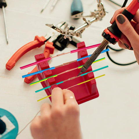 2 Pack Soldering Station Clamp Helping Hands With Magnetic Base And 5 Wire Slots For 30AWG To 12AWG Wires in use