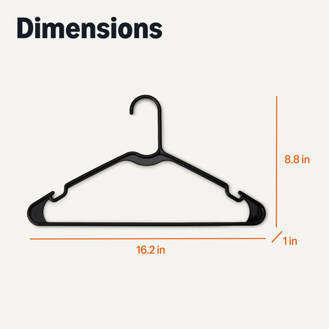 Straight Up Heavy Duty Black Plastic Clothes Hangers For Shirts And Jackets Adult Size Closet Organizer Space Saving Build That Never Warps Real Deal Wardrobe Rack Zero Drama Closet Storage Solution Pack Of Fifty