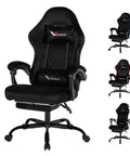 Gaming Chair With Pocket Spring Cushion Extendable Footrest Swivel Recliner And Headrest Breathable Soft Flannel Fabric For All Day