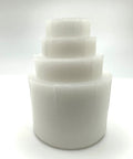 Four Piece Bench Grinder Arbor Adapter Set Reducing Bushings For Half Inch Five Eighths Inch Three Quarter Inch And One Inch Arbor Openings, white plastic adapters