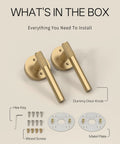 Two Pack Champagne Bronze Dummy Door Handles Set For Closets And Interior Doors Non Turning Lever With Knobs For French Doors Pantries And Double Doors Easy Install Classic Style That Pops In Any Room. 2 champagne bronze dummy levers with screws, hex key and plates