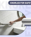 16 Inch Shower Grab Bars 2 Pack Brushed Nickel Safety Supports Rock Solid Build With Knockout Grip And Zero Slip Design Crafted From Heavy Duty 304 Stainless Steel for senior stability. Wet hand gripping knurled grab bar.