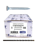 3/16 Inch By 2-1/4 Inch Concrete Screws Set With 410 Stainless Steel Self-Tapping Hex Head And Diamond Point, Includes Concrete Drill Bit