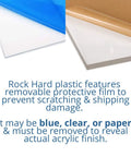 White Acrylic Sheet 12x12 Inch 1/8 Inch Thick Plexiglass Panel with protective film layers, translucent glossy Lucite for privacy and projects.
