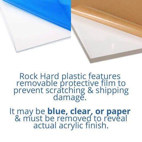 White Acrylic Sheet 12x12 Inch 1/8 Inch Thick Plexiglass Panel with protective film layers, translucent glossy Lucite for privacy and projects.
