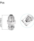 Two Pack Stainless Steel Straight Grease Fittings One Quarter Inch Twenty Eight Thread For Hydraulic Lubrication Heavy Duty