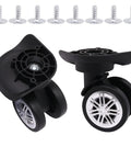 Luggage Wheels Replacement Kit For Suitcase 360 Degree Quiet Swivel Wheels With Screws 2 Pack Double Row Spinner Wheel Set Black