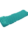 Peacock Blue Inflatable Sleeping Pad For Camping And Backpacking With Built In Pump Built In Foot Pump Quick Inflation And Compact Design