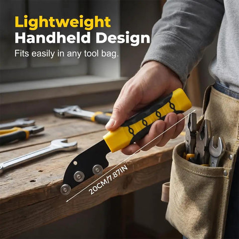 Heavy Duty Stainless Steel Cable Straightener Tool With Ergonomic Anti Slip Handle, lightweight handheld design in use.