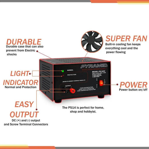 Beefy 12 Amp Linear Regulated Benchtop Power Supply With 12V DC Output for Home Lab, showcasing features and design.