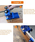 Adjustable Doweling Jig Kit With Five Drill Sleeves 6mm 8mm 10mm For Precision Dowel Hole Drilling In Woodworking setup on wood