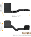 Dimensions of XT30III Pro Thumb Grip With Shutter Button For XT30II XT20 XT10 Mirrorless Cameras Metal Thumb Rest shown