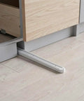 Six Piece Set Of White Plastic Drawer Slides For Kitchen Cabinets Featuring Precision Groove Tracks For No Sweat Assembly Breezy Do It Yourself Installation And Smooth Operator Glide Performance Each Time on a cabinet.