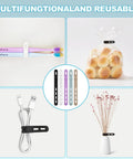 Image showing the Reusable Silicone Cable Ties Cord Organizer Set for various uses, including organizing cables, bread bags, and toothbrushes.