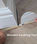 Caulking Tool Kit With Silicone Scraper And Sealant Smoother 5 Piece Ergonomic Caulk Finishing Set used on baseboard corner