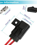 Ato Atc Inline Fuse Holder Kit With IP67 Waterproof Sealed Fuse Block And Badass Heavy Duty 12 10 Awg Crimp Terminals For Car Audio Off Road Truck Mods And Marine Boat Gear Pack Of Six with size measurements.