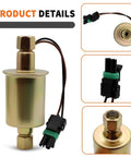 6.5L Diesel Fuel Lift Pump For 1992 2002 GM C2500 C3500 K2500 K3500 G2500 G3500 Vans And Pickups With 15754298 OT18046 Carter P74222 Delphi FE0224 Direct Fit Replacement For 6.5L Diesel GM Trucks And Vans, brass-colored with connectors