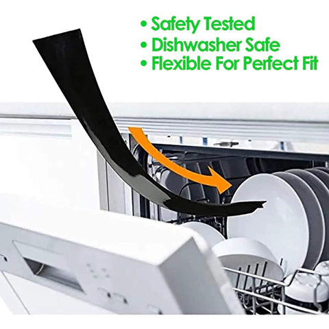 2 Pack Silicone Stove Gap Cover 21 Inch And 25 Inch Heat Resistant shown on dishwasher for easy cleaning