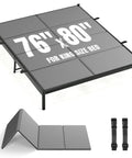 Heavy Duty Bunkie Board King Size 76X80 Real Deal Mattress Support That Cuts Down Saggin Fast Keeping Your Sleep Game Strong With A Breathable Wood Base Built Tough For Any Bedroom Setup, shown with grey folding design.